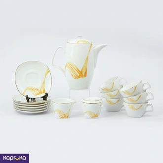 Fancy Wave Gold 17 Pieces Tea Set  Online for none