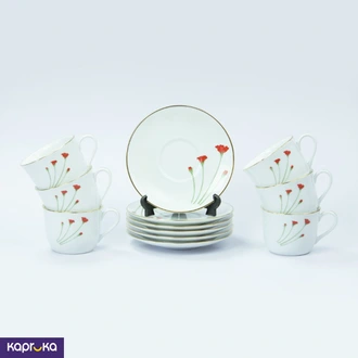 Red Flower 12 Pieces Tea Set  Online for none