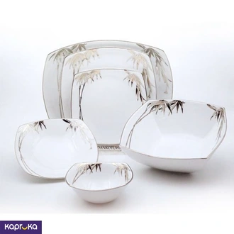 Bamboo Silver 35 Pieces Dinner Set  Online for none