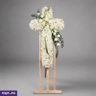 Peace And Prayers White Cross Buy natural-affection-by-jayarathna- Online for Flowers
