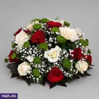 Royal Red And Ivory Rose Posy Buy natural-affection-by-jayarathna- Online for Flowers