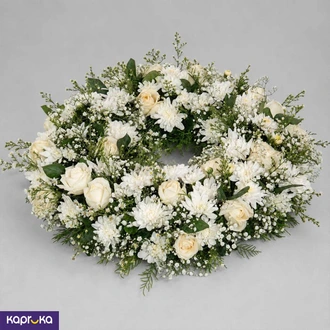 Ivory Serenity Wreath Buy natural-affection-by-jayarathna- Online for Flowers