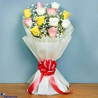 Bunch Of 12 Mix Colour Roses Buy India Online for specialGifts