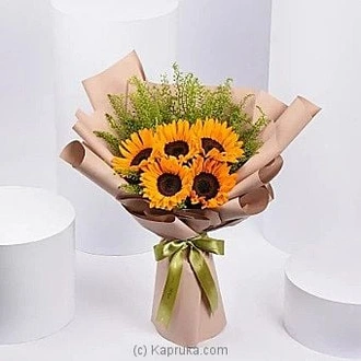 Ravishing Sunflowers Beautifully Tied Bouquet Buy uae Online for specialGifts