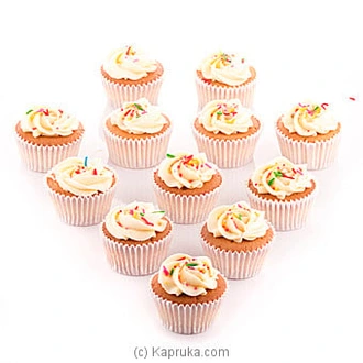 Vanila Swril Cupcakes With Sprinkles - 12 Piece Pack  Online for none