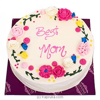 Divine `Best Mom` With Flower Deco Mother`s Day Cake Buy Cake Delivery Online for specialGifts