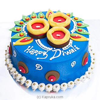 Divine Diwali Three Lamp Cake  Online for none