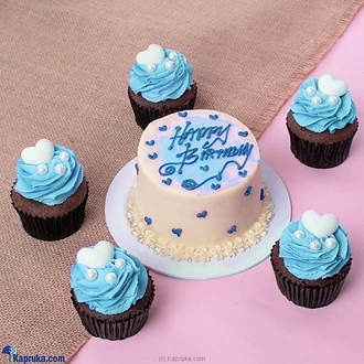Celebratory Duo Blue -happy Birthday Mini Bento Chocolate Cake A  Online for none