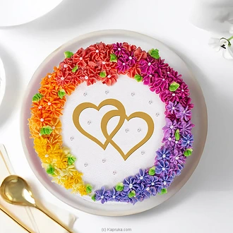 White Lace Love Bloom Ribbon Cake  Online for none