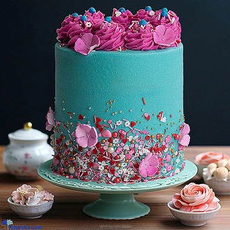 Blue Dream Petal Ribbon Tower Cake Buy Cake Delivery Online for specialGifts