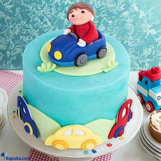 Little Racer Cake Kid`s Happy Birthday Ribbon Cake For Boy  Online for none