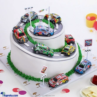 Racing Circuit Kid`s Happy Birthday Ribbon Cake For Boy  Online for none