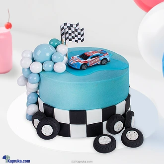 Blue Thunder Racing Kid`s Happy Birthday Ribbon Cake For Boy  Online for none