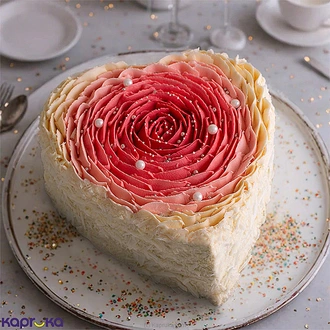 Rose Garden 3D Ribbon Cake  Online for none