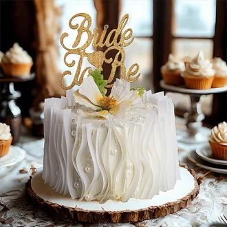 Graceful Ivory Bride To Be Ribbon Cake  Online for none