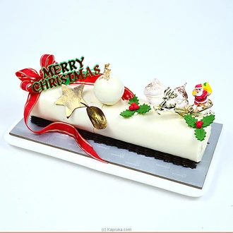 Sponge Christmas White Chocolate Mousse Yule Log  Online for none