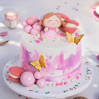 Pink Forest Dream Kid`s Happy Birthday Ribbon Cake For Girl  Online for none