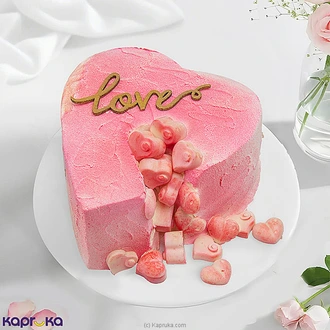 Heartburst Delight Ribbon Cake Filled with 16 pieces of White Heart Chocolate Buy lover Online for specialGifts