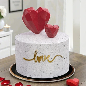 Ruby Duet Bento Chocolate Cake With 2 Heart  White Chocolates Buy valentine Online for specialGifts