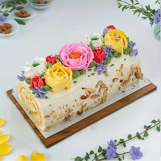 Floral Serenade Swiss Roll Vanilla cake Buy mother Online for specialGifts