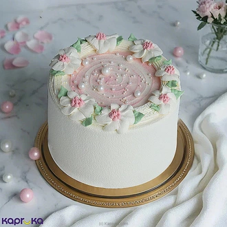 Pastel Pink Elegance Ribbon Cake Buy mother Online for specialGifts