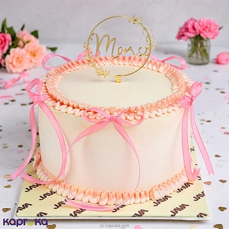 Java Mother`s Day Vanilla Ribbon Cake Buy mothers day Online for specialGifts
