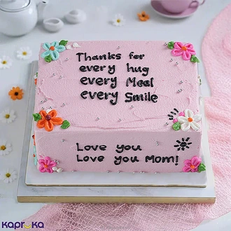 Mum`s Poem Of Love Ribbon Cake Buy Cake Delivery Online for specialGifts