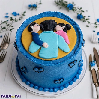 Dad`s Embrace - A Father`s Day Ribbon Bento Cake  Online for none