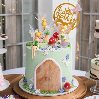 Tinkerbell`s Enchanted Garden Happy Birthday Ribbon Tower Cake F  Online for none