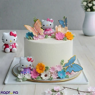 Whimsical Hello Kitty Garden Ribbon Cake Kid`s Happy Birthday Ri  Online for none