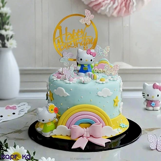 Hello Kitty Kid`s Happy Birthday Ribbon Cake For Girl  Online for none