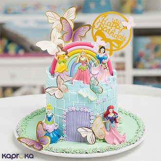 Happy Birthday Butterfly Princess Castle Ribbon Cake  Online for none