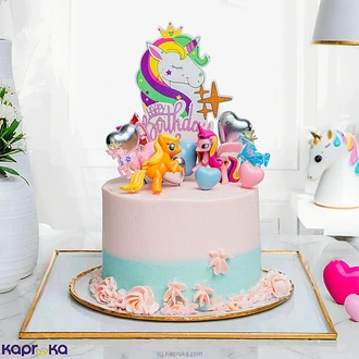 Unicorn Magic Kid`s Birthday Ribbon Cake  Online for none