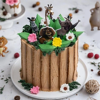 Madagascar Jungle Party Ribbon Cake  Online for none
