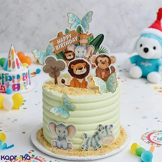 Happy Birthday Zoo Adventure Ribbon Cake  Online for none