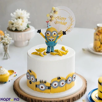 Banana Party Minion Ribbon Cake  Online for none