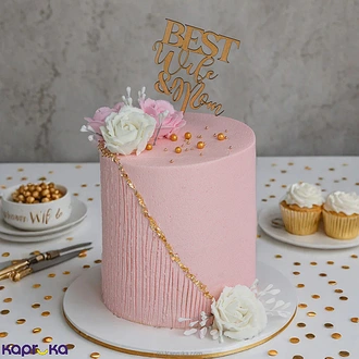 Best Wife And Mom Floral Bliss Ribbon Tower Cake  Online for none