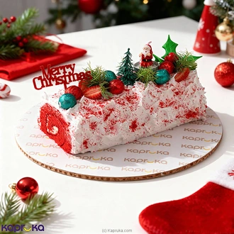 Snowy Christmas Vanilla Yule Log Cake  Online for none