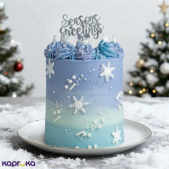 Frozen Winter Wonderland Ombrn#233; Ribbon Tower Christmas Cake  Online for none