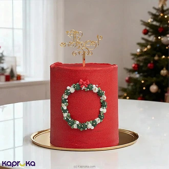 Royal Red Velvet Christmas Celebration Ribbon Tower Cake  Online for none
