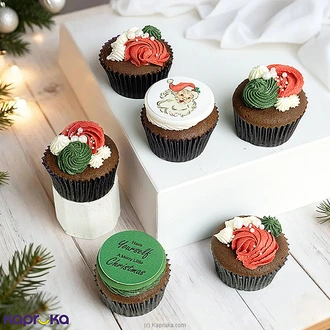 Merry Little Christmas Chocolate Cupcake Gift Box 6 Pieces  Online for none