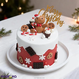 Merry Christmas Gingerbread-themed Cake  Online for none