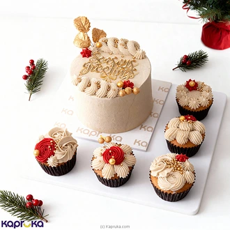 Christmas Ribbon Bento And Vanilla Cupcake 5 Pieces Set  Online for none