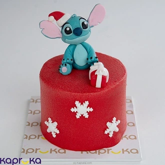 Stitch`s Merry Christmas Ribbon Bento Cake  Online for none