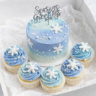 Season`s Greetings Snowfall Kapruka Bento Christmas Ribbon Cake  Online for none