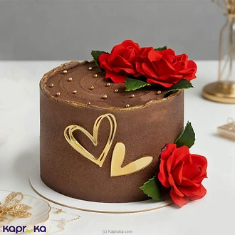 Golden Heart Romance Valentine Chocolate Cake Buy valentine Online for specialGifts