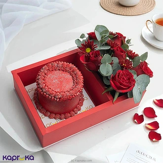 Red Shimmer Bento Cake  - Chocolate Base Buy Cake Delivery Online for specialGifts
