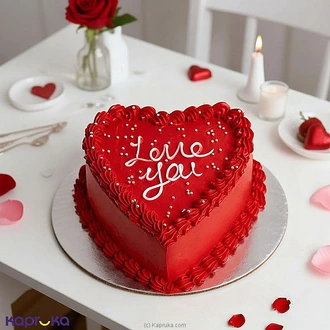 Love You Valentine Chocolate Sponge Cake Buy Cake Delivery Online for specialGifts