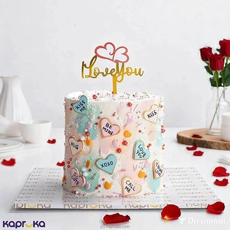 Valentine Elegance Tall Ribbon Cake Buy valentine Online for specialGifts