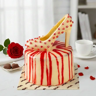 Java Valentine Step Into My Heart Cake Buy Cake Delivery Online for specialGifts
